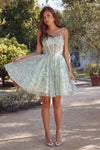 Cocktail Dresses Short Homecoming Glitter Corset A Line Prom Dress Sage Green