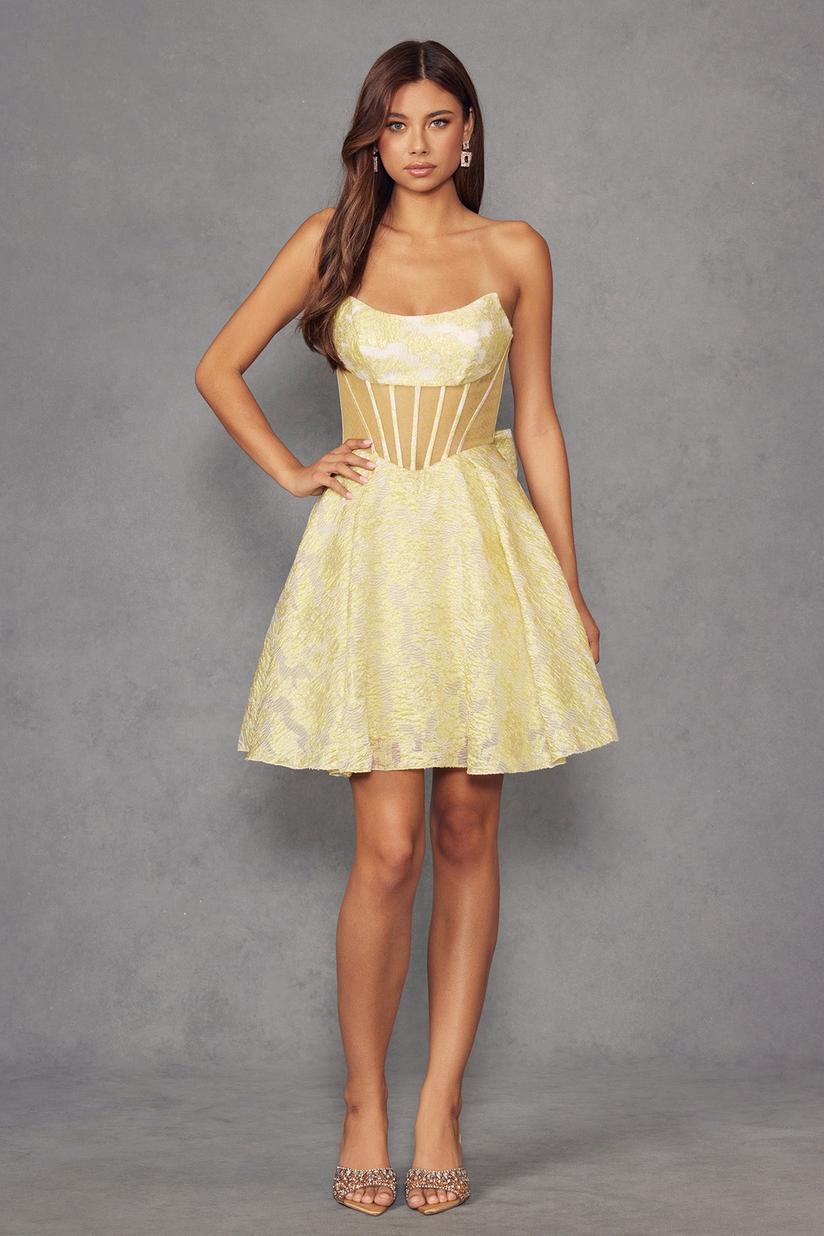 Cocktail Dresses Short Cocktail A Line Dress Yellow