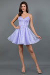 Cocktail Dresses A Line Short Cocktail Floral Glitter Dress Lilac
