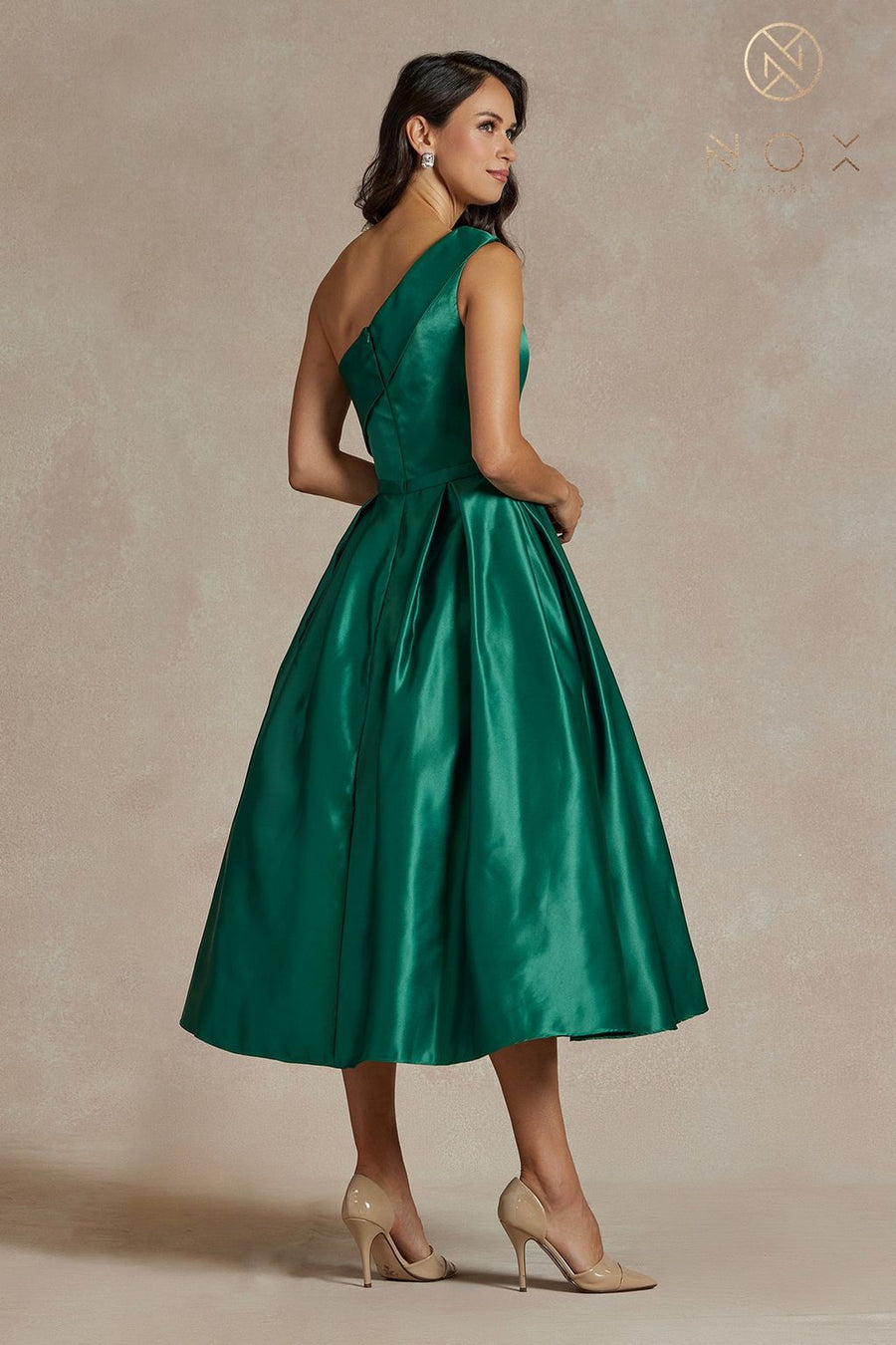 Homecoming Dresses Long One Shoulder Formal Dress Emerald