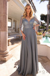 Plus Size Dresses Long Mother of the Bride Plus Size Dress Smoky Blue