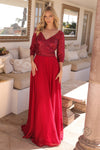 Plus Size Dresses Long Plus Size A Line Sequin Formal Dress Burgundy