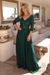 Plus Size Dresses Long Plus Size A Line Sequin Formal Dress Emerald