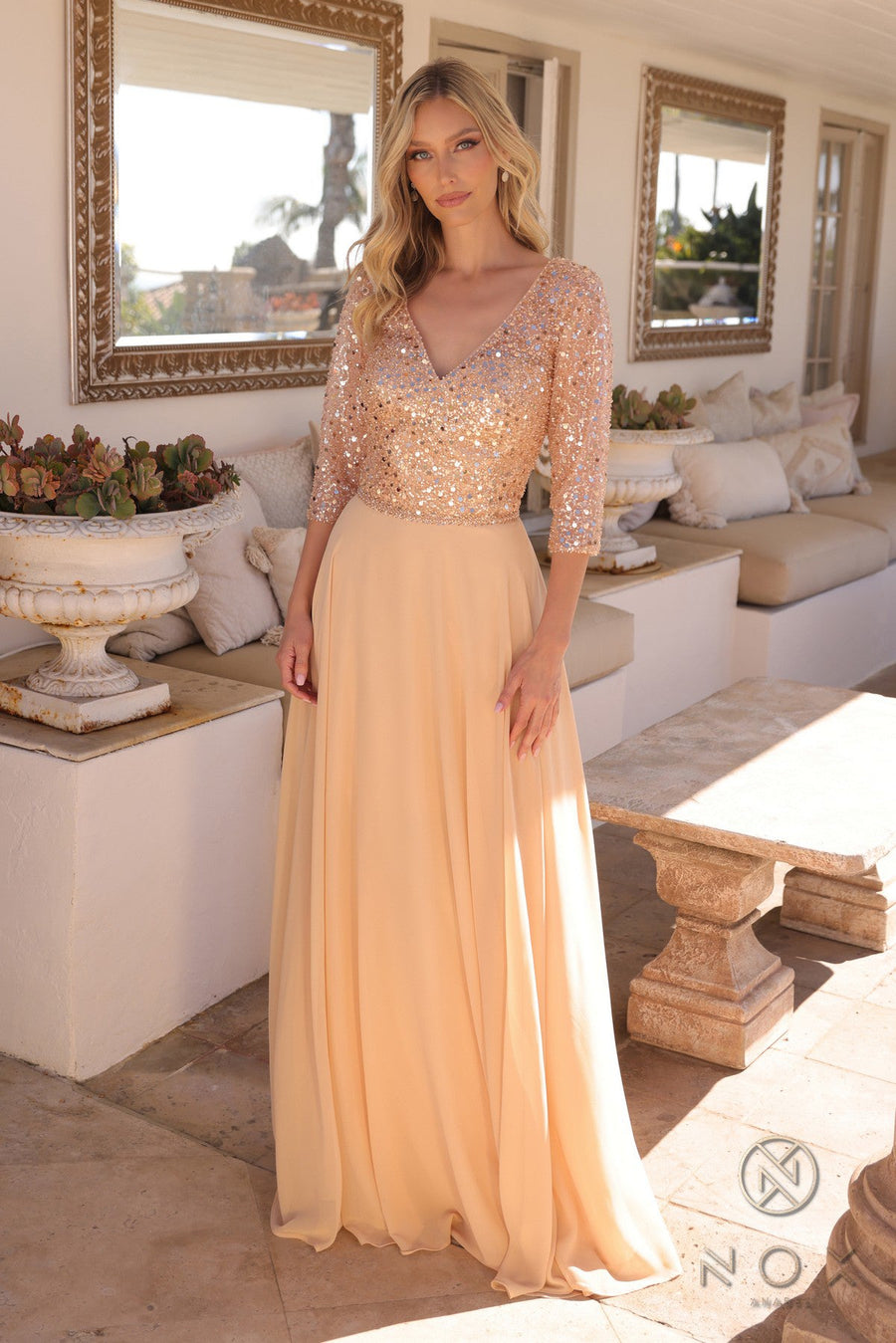 Plus Size Dresses Long Plus Size A Line Sequin Formal Dress Gold