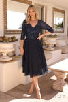 Cocktail Dresses Short Mother of the Bride Plus Size Dress Navy Blue