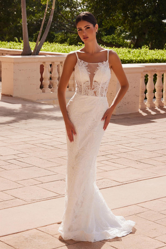 Wedding Dresses Long Beaded Wedding Dress White
