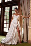 Wedding Dresses Long Bridal Gown Slit Wedding Dress White