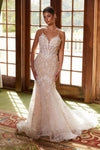 Wedding Dresses Long Beaded Applique Wedding Dress White Nude