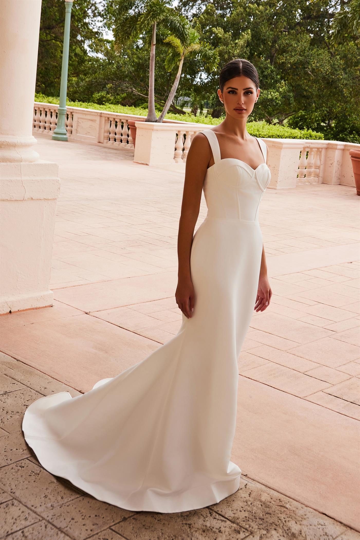 Wedding Dresses Long Fitted Wedding Dress White