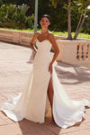 Wedding Dresses Bridal Gown Long Pleated Wedding Dress  White