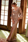 Mother of the Bride Dresses Long Glitter A Line Mother of the Bride Dress Mocha