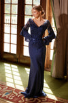 Mother of the Bride Dresses Long Glitter A Line Mother of the Bride Dress Navy Blue
