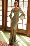 Mother of the Bride Dresses Long Glitter A Line Mother of the Bride Dress Sage Green