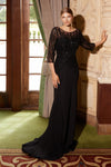 Mother of the Bride Dresses Long Evening Gown Beaded Mother of the Bride Dress Black