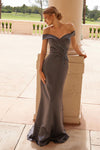 Plus Size Dresses Long Formal Fitted Plus Size Dress Gunmetal
