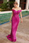 Plus Size Dresses Long Formal Fitted Plus Size Dress Magenta