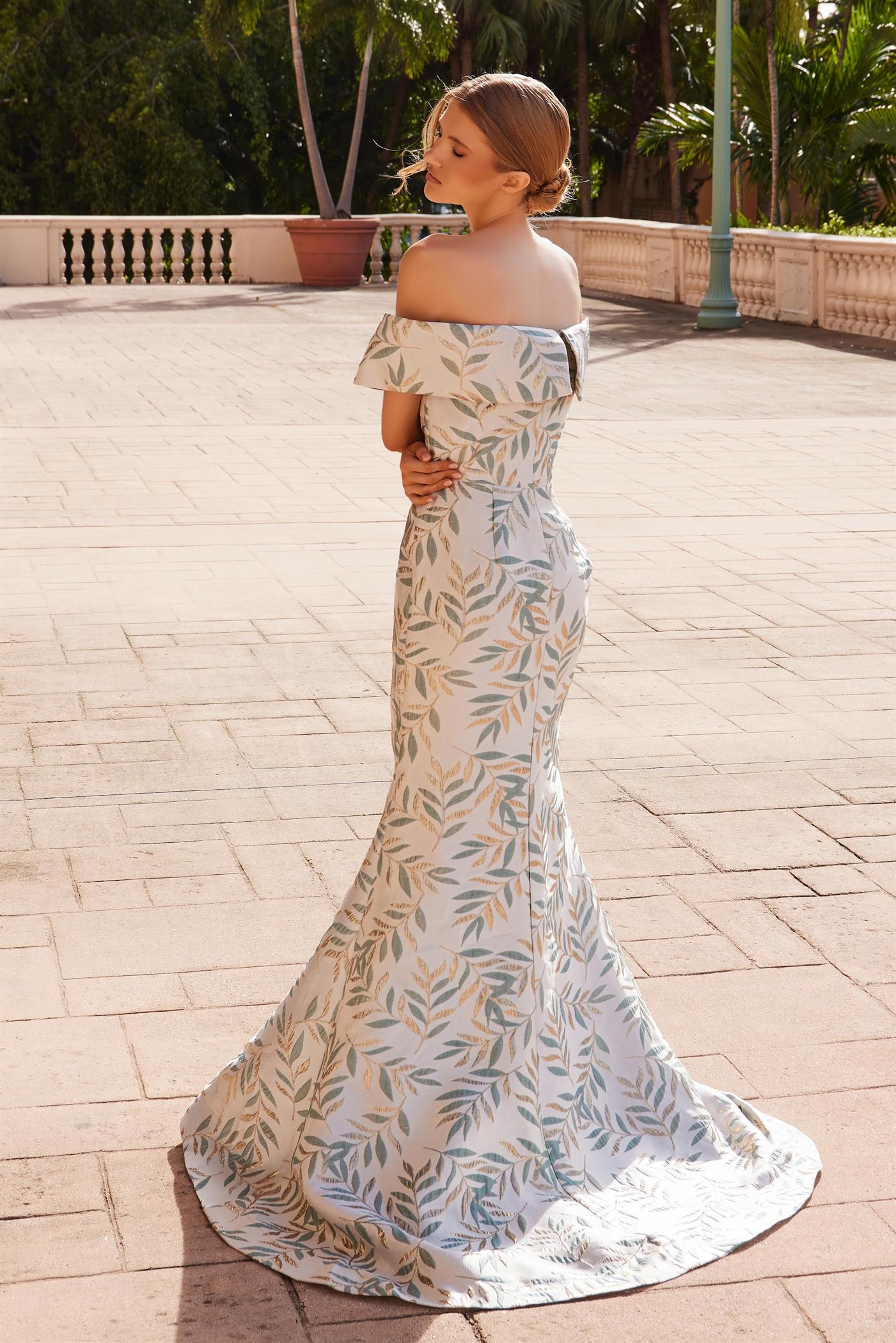 Plus Size Dresses Long Formal Printed Plus Size Evening Dress Champagne