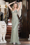 Prom Dresses Prom Sequin Long Fitted Formal Dress Greenery