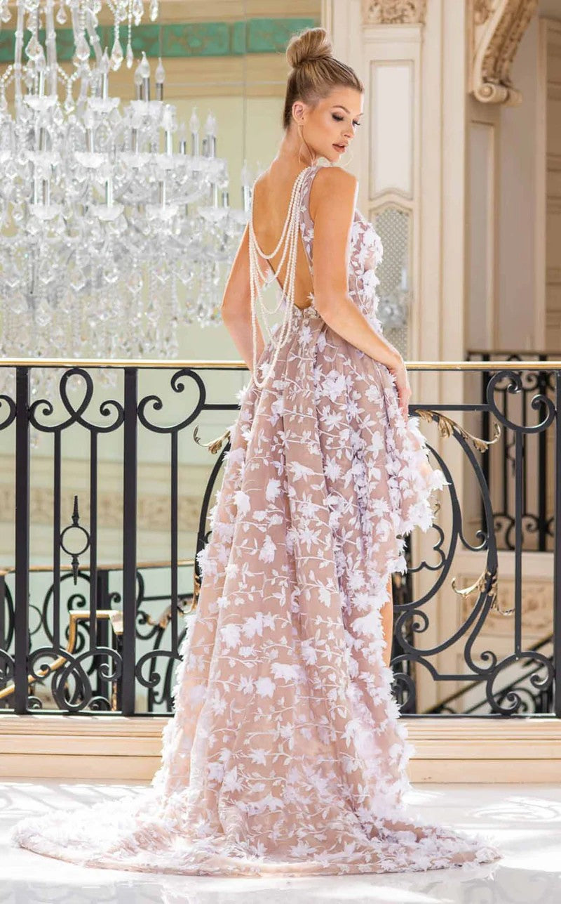 Wedding Dresses High Low A Line 3D Lace Wedding Dress White