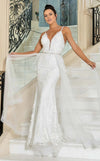 Wedding Dresses Long Bridal Gown 3D Lace Overskirt Wedding Dress White