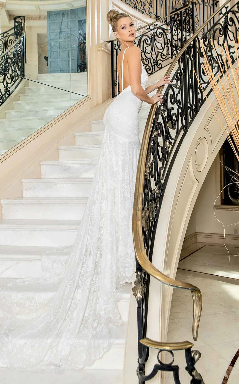 Wedding Dresses Long Bridal Floral Lace Mermaid Wedding Dress White