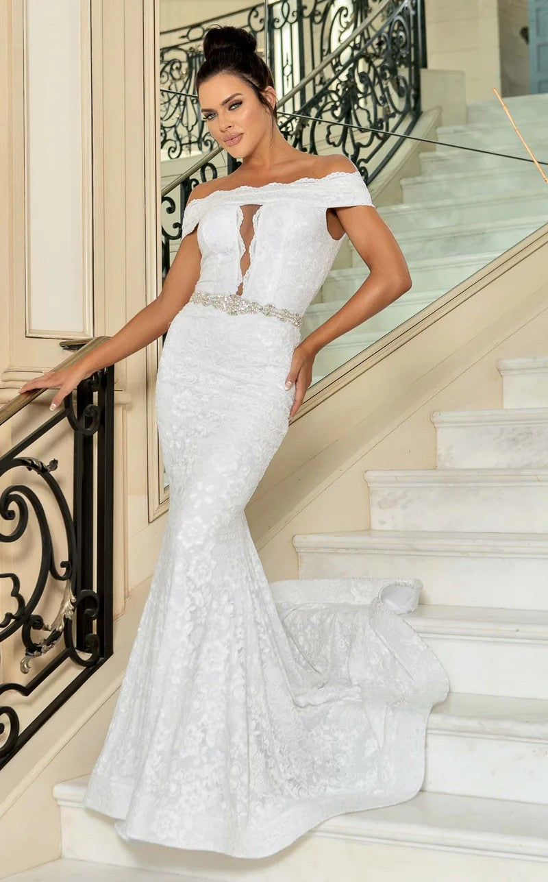 Wedding Dresses Long Bridal Mermaid Beadd Lace Wedding Dress White