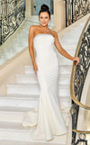 Wedding Dresses Long Fitted Simple Wedding Dress White