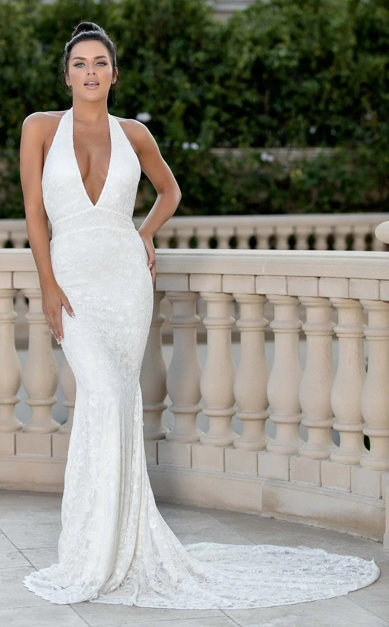 Wedding Dresses Long Fitted Bridal Wedding Dress White