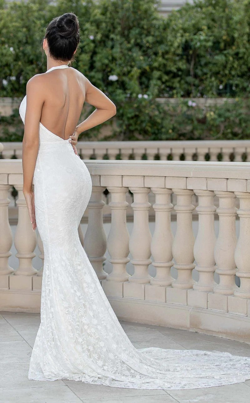 Wedding Dresses Long Fitted Bridal Wedding Dress White