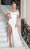 Wedding Dresses Simple Bridal Gown Pleated Slit Wedding Dress White