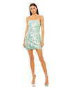 Cocktail Dresses Slim Strap Sequin Pailette Short Dress  Mint