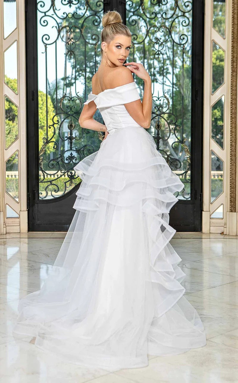 Wedding Dresses Simple Long Bridal Beaded Wedding Dress White