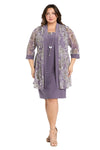 Plus Size Dresses Short Plus Size Two Piece Printed Jacket Dress Lavender