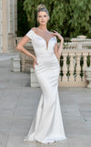 Wedding Dresses Simple Long Mermaid Fit Corset Wedding Dress White