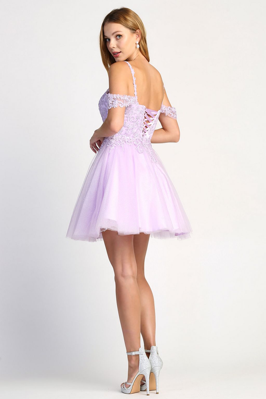 Wedding DressesShort A Line Homecoming Glitter Cocktail Dress Lilac
