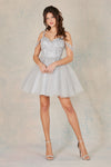 Wedding DressesShort A Line Homecoming Glitter Cocktail Dress Silver