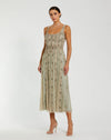 Formal Dresses Beaded Tea Length Formal Dress Nude Sage