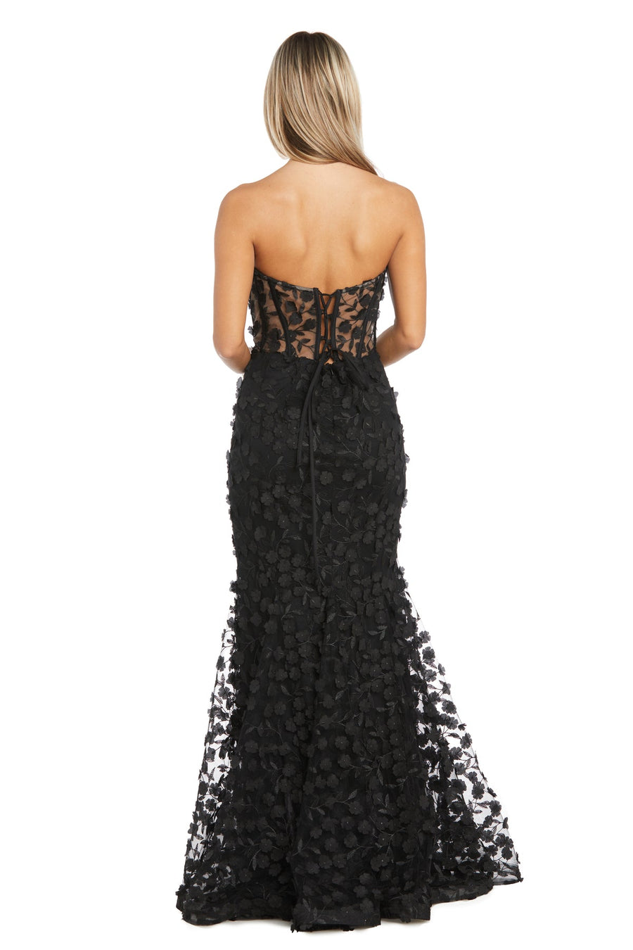 Prom Dresses Fitted Slit Long Formal Prom Dress Black/Nude