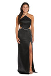 Prom Dresses Long Fitted Slit Formal Prom Dress Black