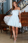 Cocktail Dresses Homecoming Short A Line Cocktail Dress Baby Blue