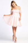 Cocktail Dresses Homecoming Short A Line Cocktail Dress Blush