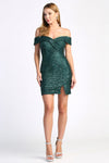 Cocktail Dresses Short Homecoming Fitted Sequin Cocktail Dress Emerald