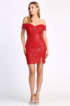 Cocktail Dresses Short Homecoming Fitted Sequin Cocktail Dress Red