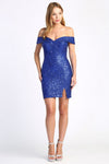 Cocktail Dresses Short Homecoming Fitted Sequin Cocktail Dress Royal Blue