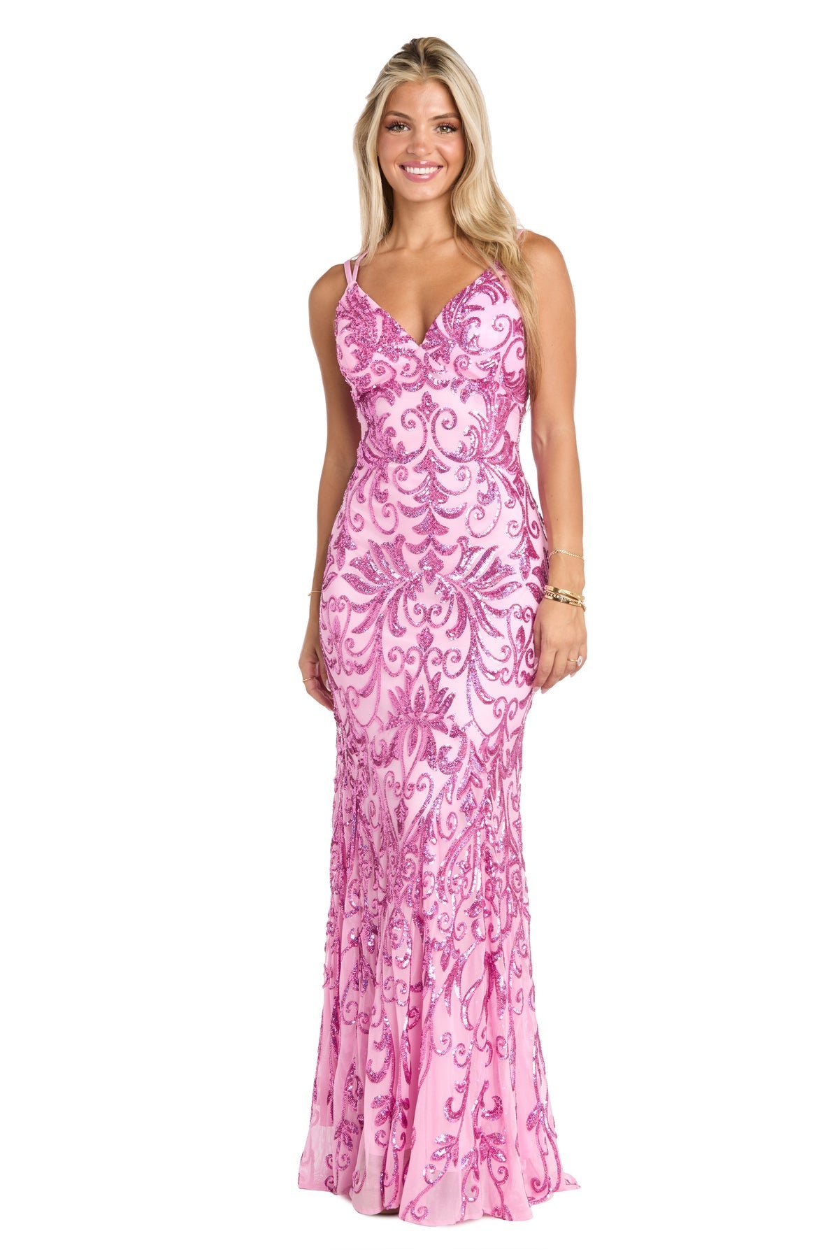 Prom Dresses Prom Fitted Long Formal Sequin DressPink