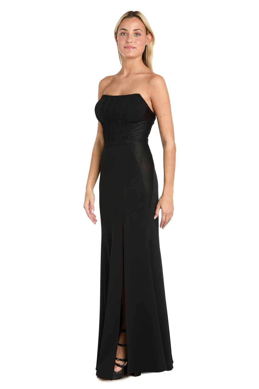 Prom Dresses Long Formal Fitted Slit Prom Dress Black