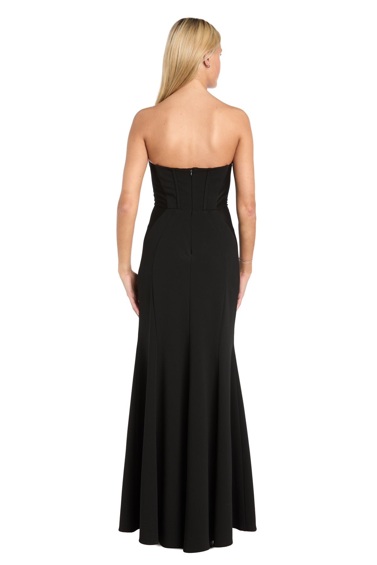 Prom Dresses Long Formal Fitted Slit Prom Dress Black