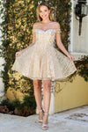 Cocktail Dresses Short A Line Cocktail Homecoming Glitter Dress Champagne