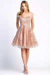 Cocktail Dresses Short A Line Cocktail Homecoming Glitter Dress Rose