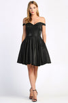Cocktail Dresses Short Pleated Metallic Homecoming Glitter Prom Dress Black